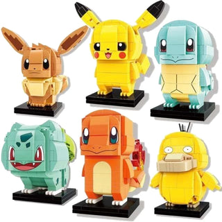 Lot de 6 Lego Pokémon Bulbizarre Evoli Pikachu Salamèche Carapuce et Psychokwak