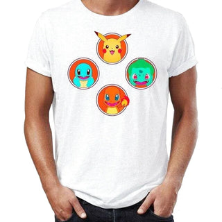 T-shirt Pokemon Pikachu, Carapuce, Salamèche et Bulbizarre 3XL